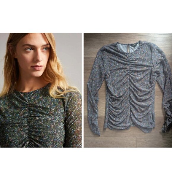 Ted Baker | Savannn Ruched Floral Mesh Top - Picture 1 of 12